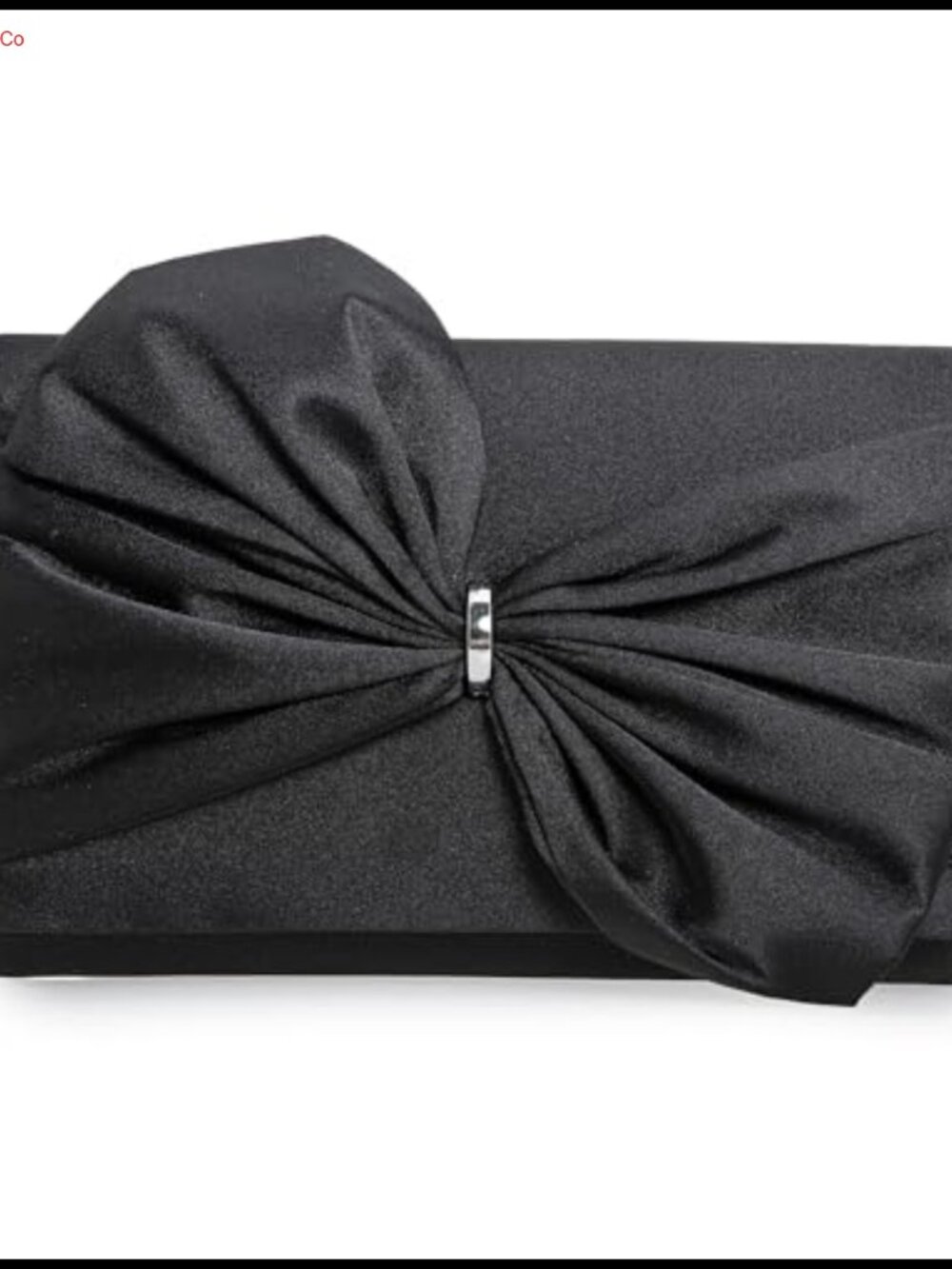Satin Bow Flap Formal Evening Bag Clutch with Chain Strap